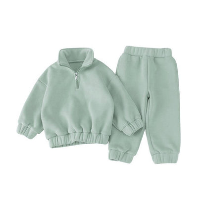 Girls' Half Zipped Stand Collar Sweater