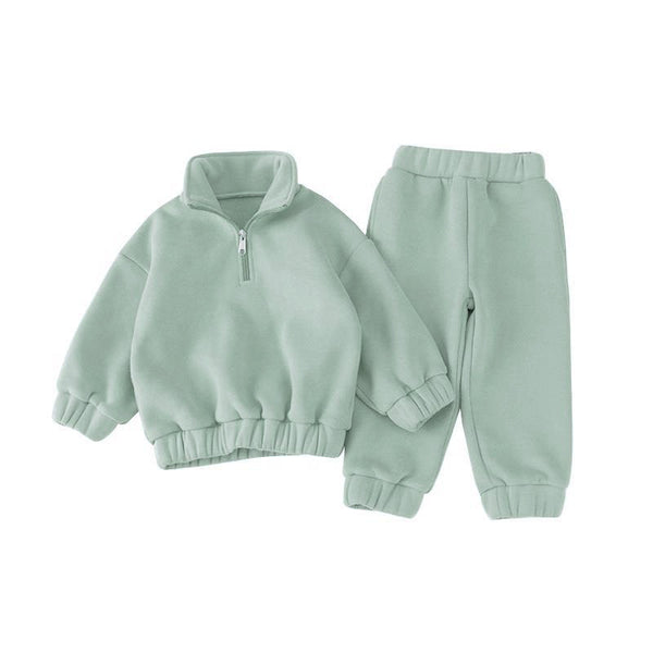 Girls' Half Zipped Stand Collar Sweater