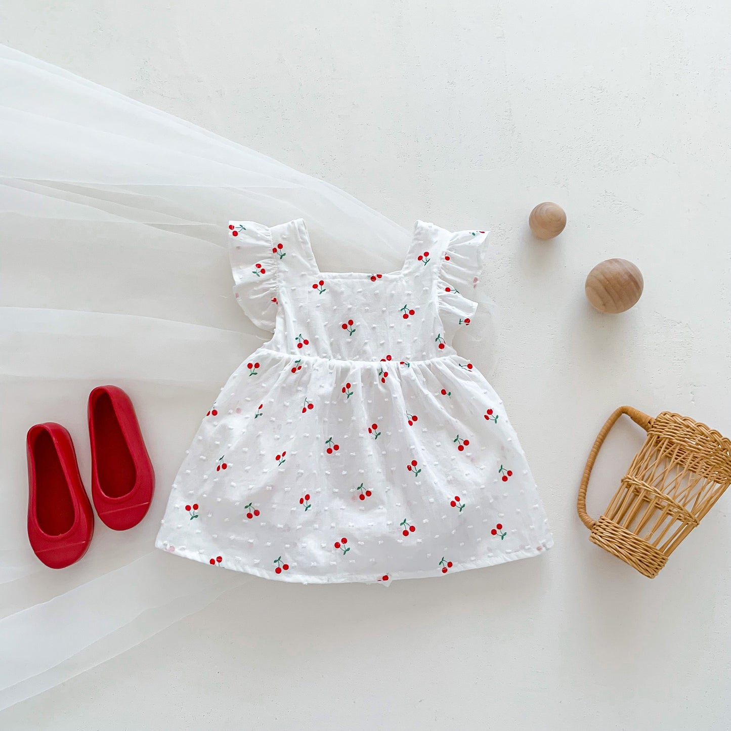 Summer Onesie Romper Princess Rompers Cherry Dress