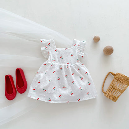 Summer Onesie Romper Princess Rompers Cherry Dress