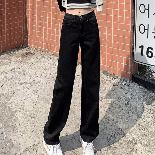 High Waist Wide Leg straight Jeans
