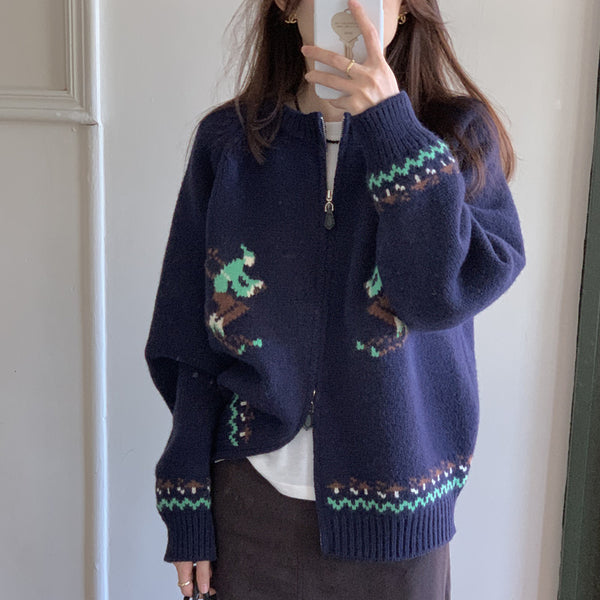 Women's Warm Crocheted Sweater Coat