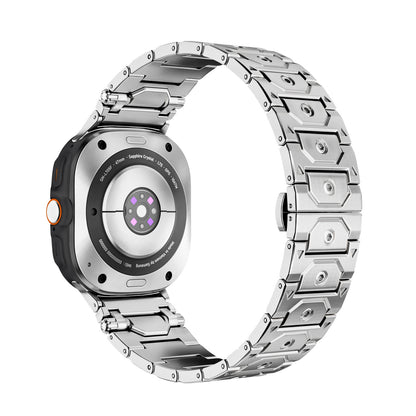 Butterfly Clasp Metallic Stainless Steel Strap