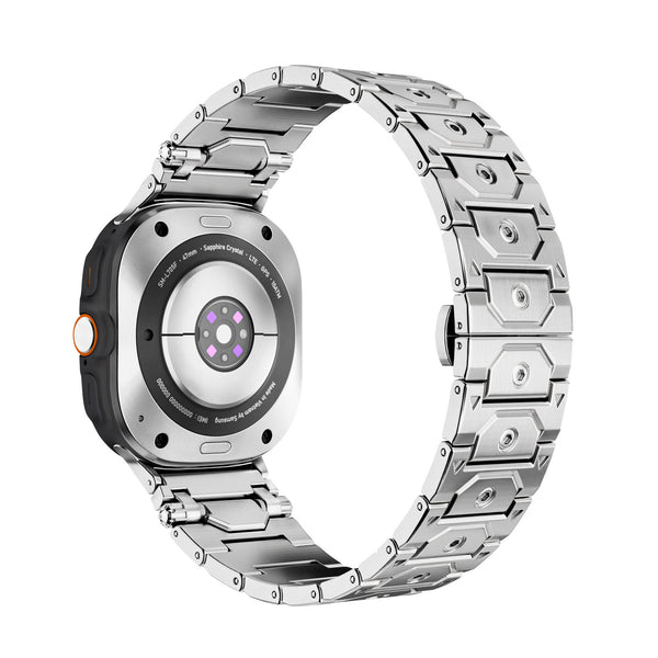 Bracelet en acier inoxydable avec boucle déployante papillon