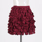 Design Sense Stitching Wafer Decoration Short A-Line Skirt – Trendy Chic Style