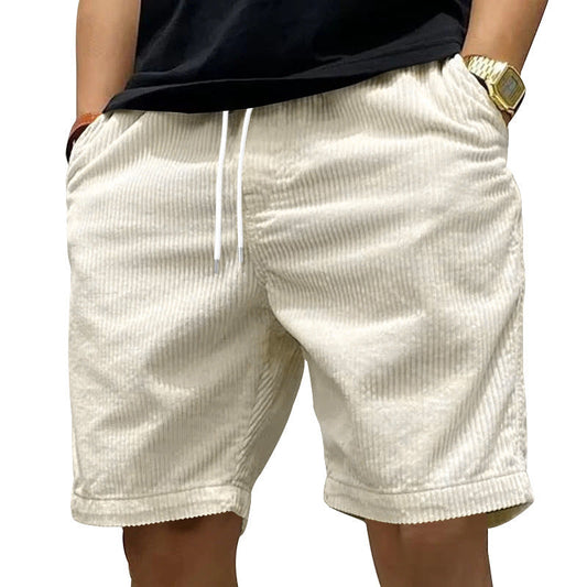 Shorts décontractés vintage en velours côtelé pour hommes