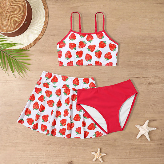 Children's Ruffled Split Swimsuit