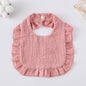 Baby Bib Ruffled Cotton Printed Gauze Lace Bib