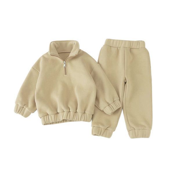 Girls' Half Zipped Stand Collar Sweater