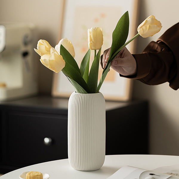 Vertical-Pattern Ceramic Vase