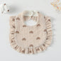 Baby Bib Ruffled Cotton Printed Gauze Lace Bib