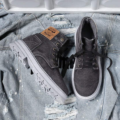 Chaussure de skateboard montante en jean décontractée