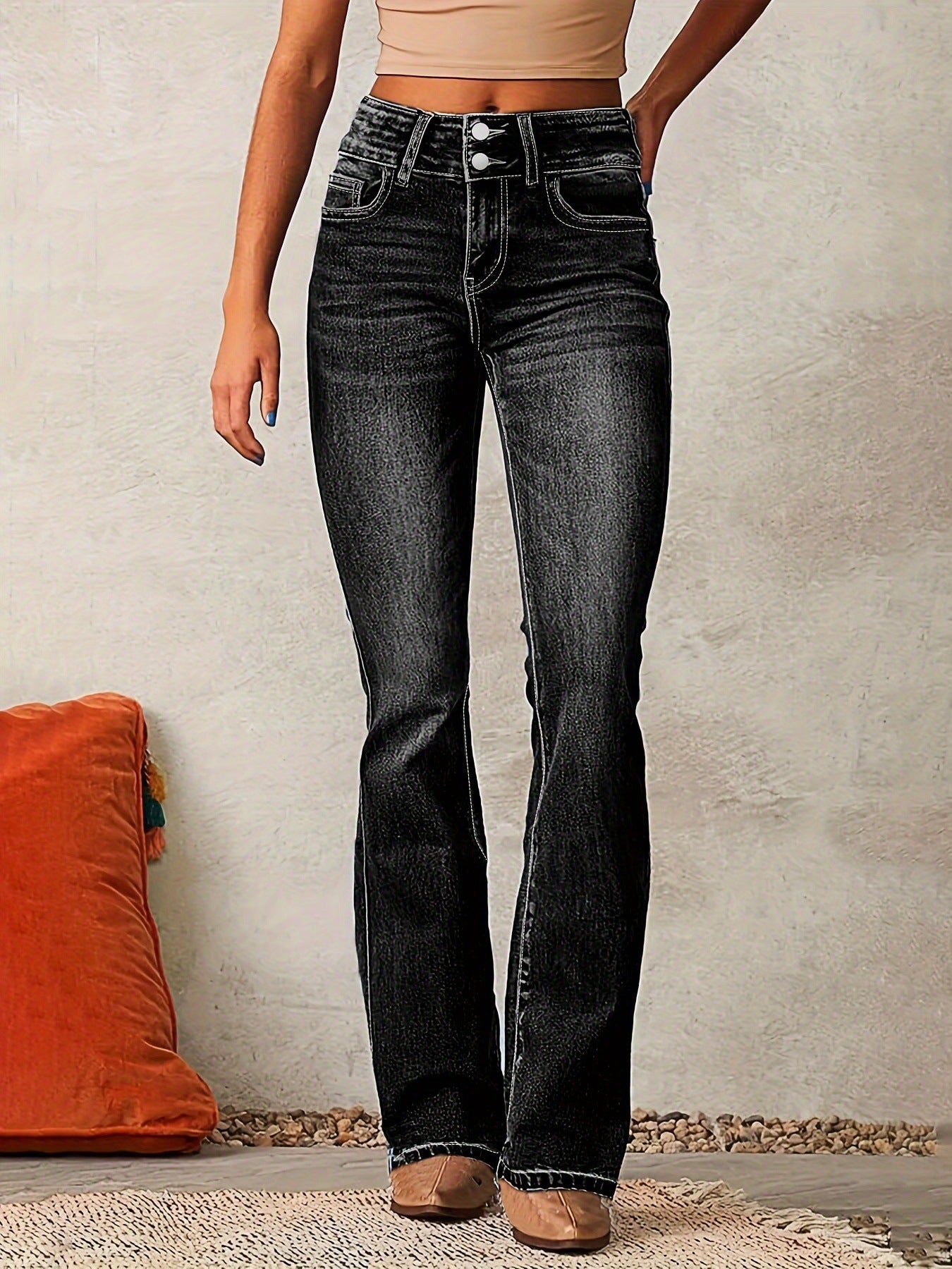 Womens Washed Skinny Retro Stretch Jeans