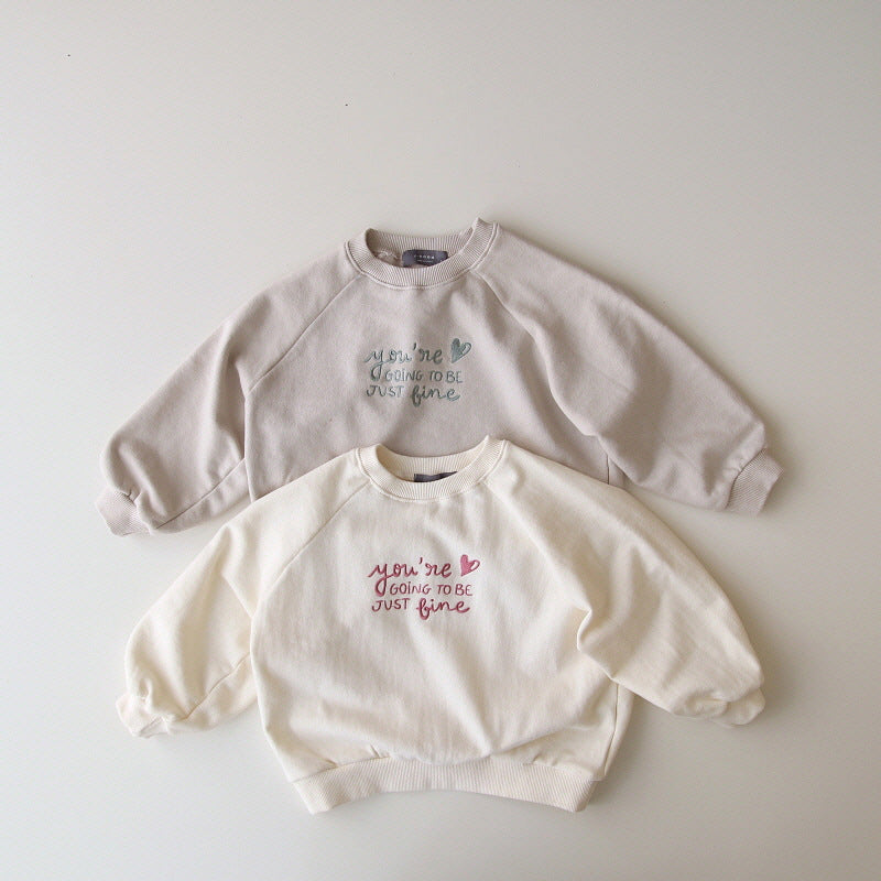 Children's Long Sleeve Letter Loose Sweater