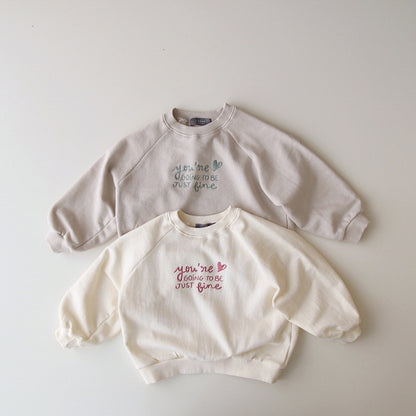 Children's Long Sleeve Letter Loose Sweater