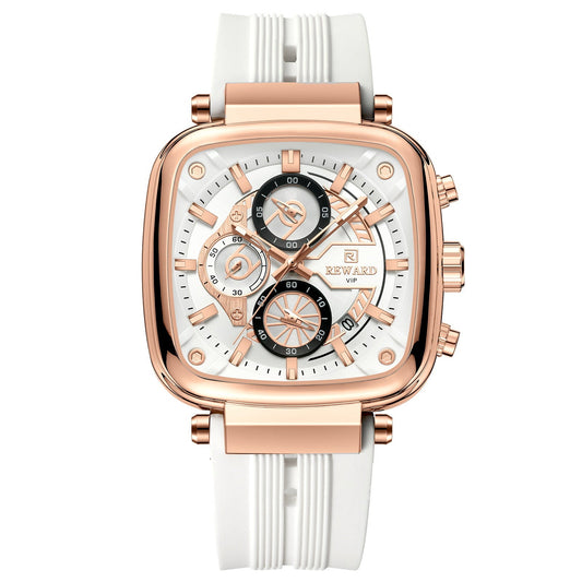 Montre Homme Quartz Sport Multifonction en Silicone Reward