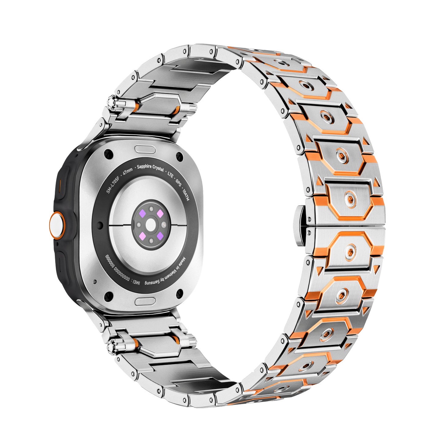 Butterfly Clasp Metallic Stainless Steel Strap