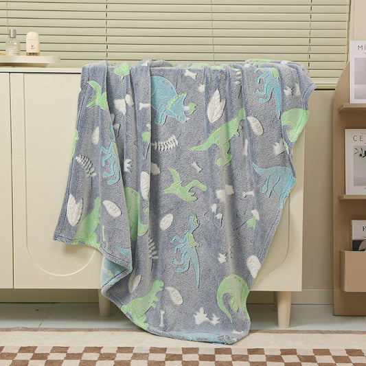 Baby Cartoon Air Conditioner Quilt Luminous Blanket Single Office Nap Flannel