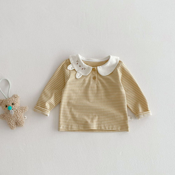 Girls Striped Cartoon T-Shirt - 0-5 Years