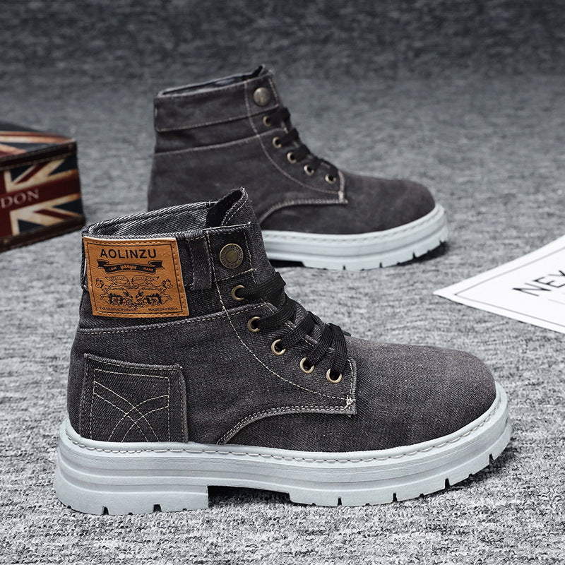 Chaussure de skateboard montante en jean décontractée