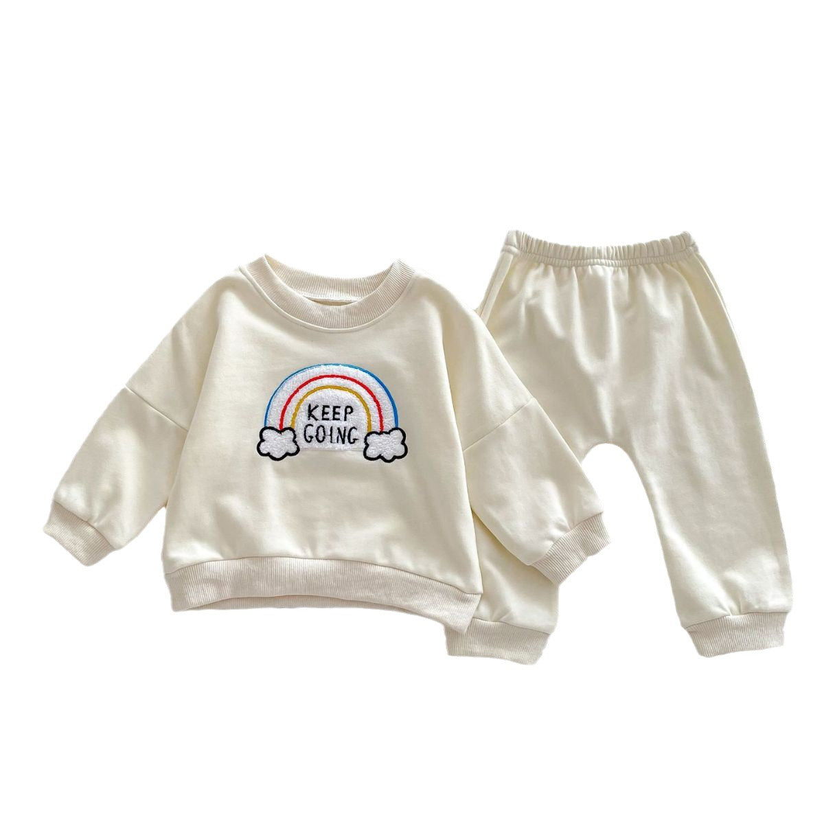Children's Rainbow Sweater Two-piece Set