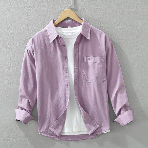 Cotton Simple Long Sleeve Shirt