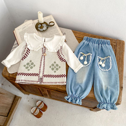 Cotton Knitted Jacquard Vest