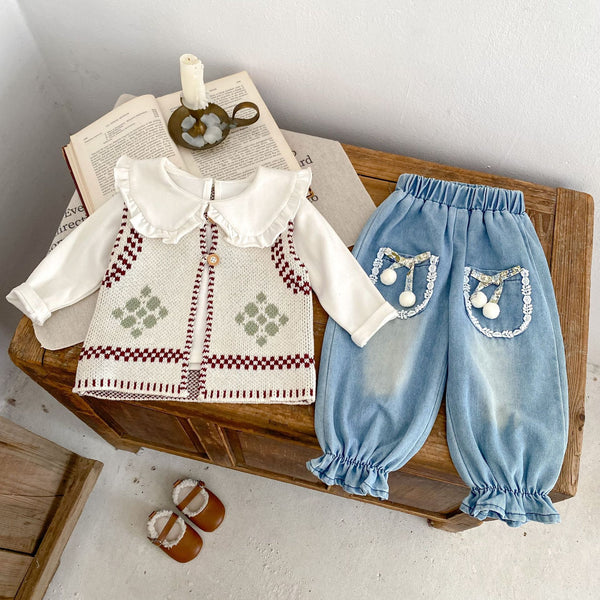 Cotton Knitted Jacquard Vest