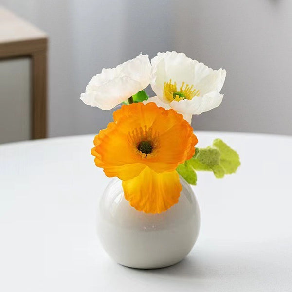Wide-Mouth Ceramic Mini Vase
