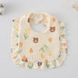 Baby Bib Ruffled Cotton Printed Gauze Lace Bib