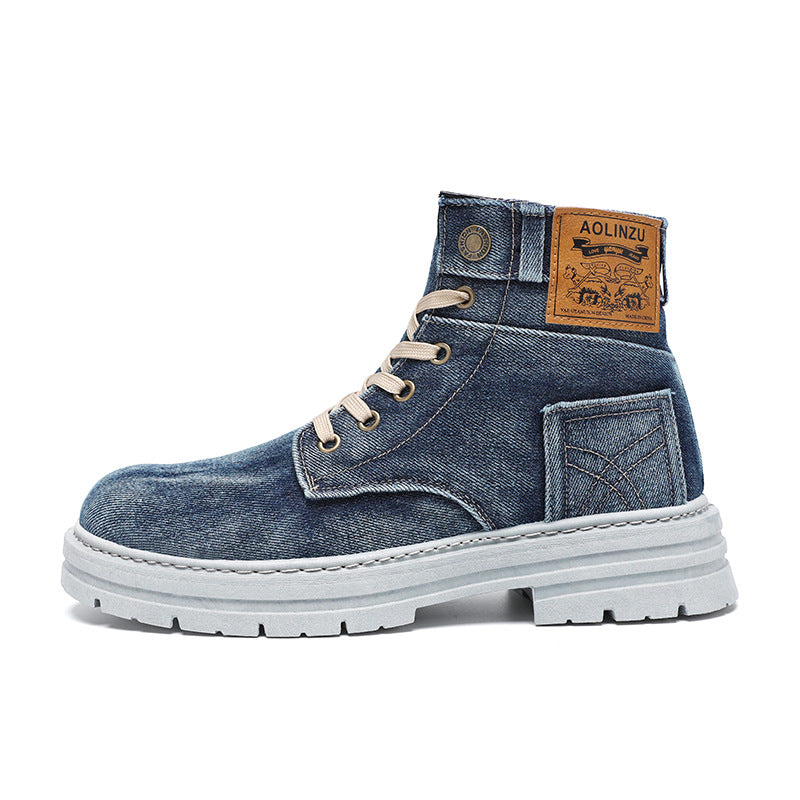 Chaussure de skateboard montante en jean décontractée