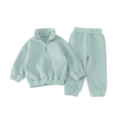 Girls' Half Zipped Stand Collar Sweater