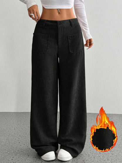 Loose Pocket Wide Leg Pants