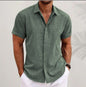 Men’s Business Casual Shirt with Lapel Collar – Smart Slim Short Sleeve