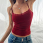 Women’s Slim Fit Ribbed Crop Camisole – Solid Color Summer Tank Top