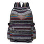 Sac à dos de style ethnique décontracté à carreaux en toile de grande capacité pour étudiantes, sac à dos de voyage tendance