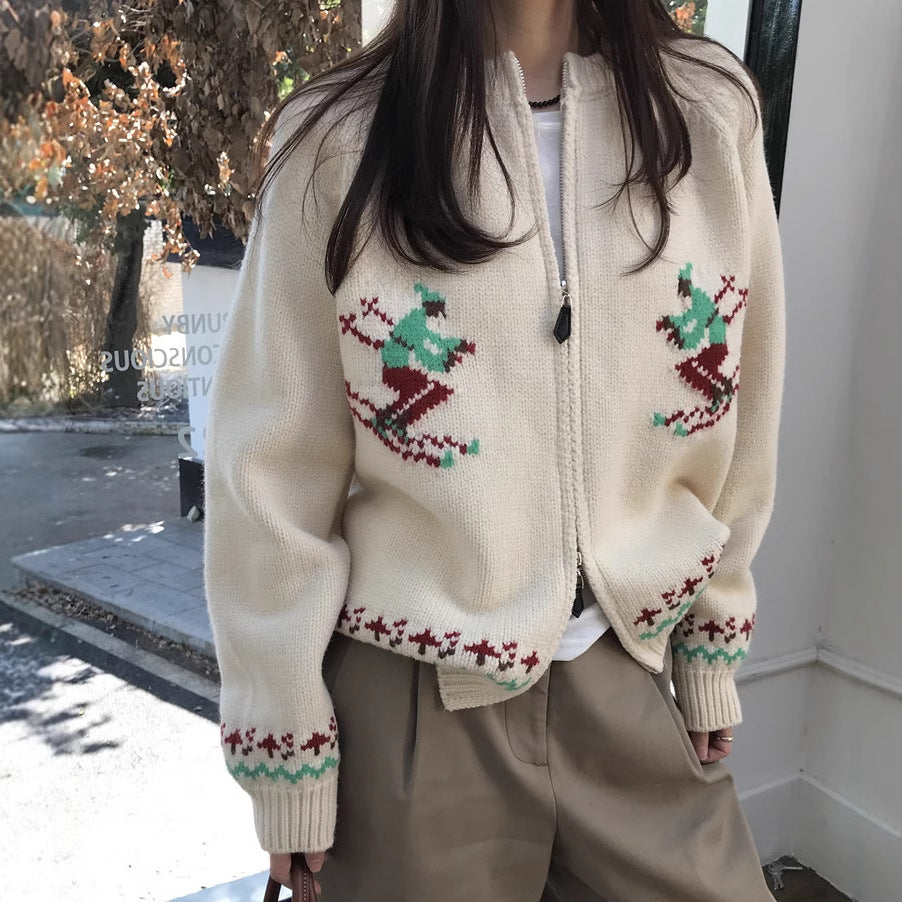 Women's Warm Crocheted Sweater Coat