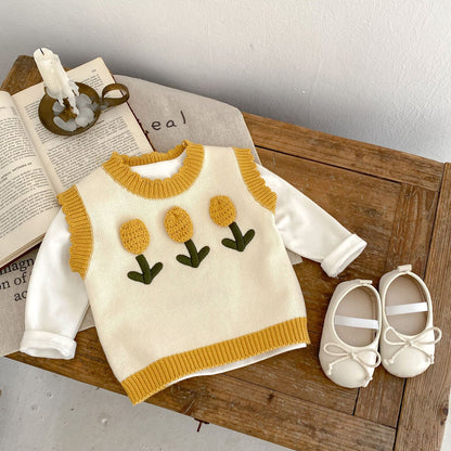 Baby Sleeveless Knitted Pullover