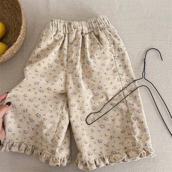 Children's Ninth Girls Corduroy Casual Pants