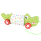 Wooden Children's Leash Snail Trailer Rainbow Building Blocks