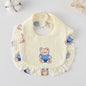 Baby Bib Ruffled Cotton Printed Gauze Lace Bib