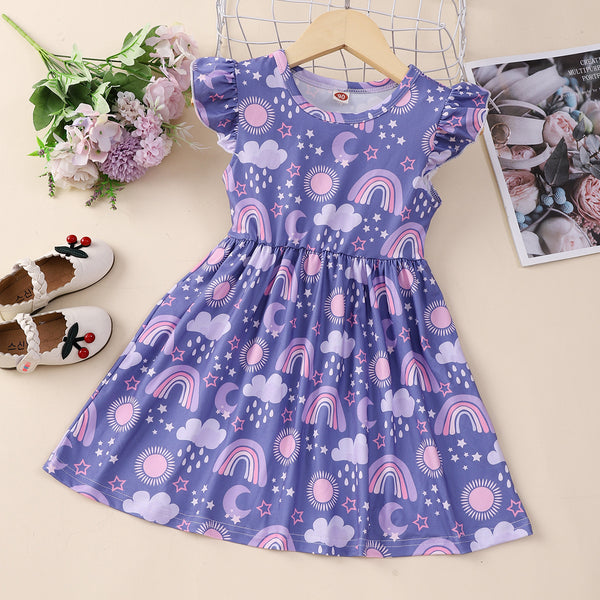 Children Flounced Sleeve Dress