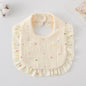 Baby Bib Ruffled Cotton Printed Gauze Lace Bib
