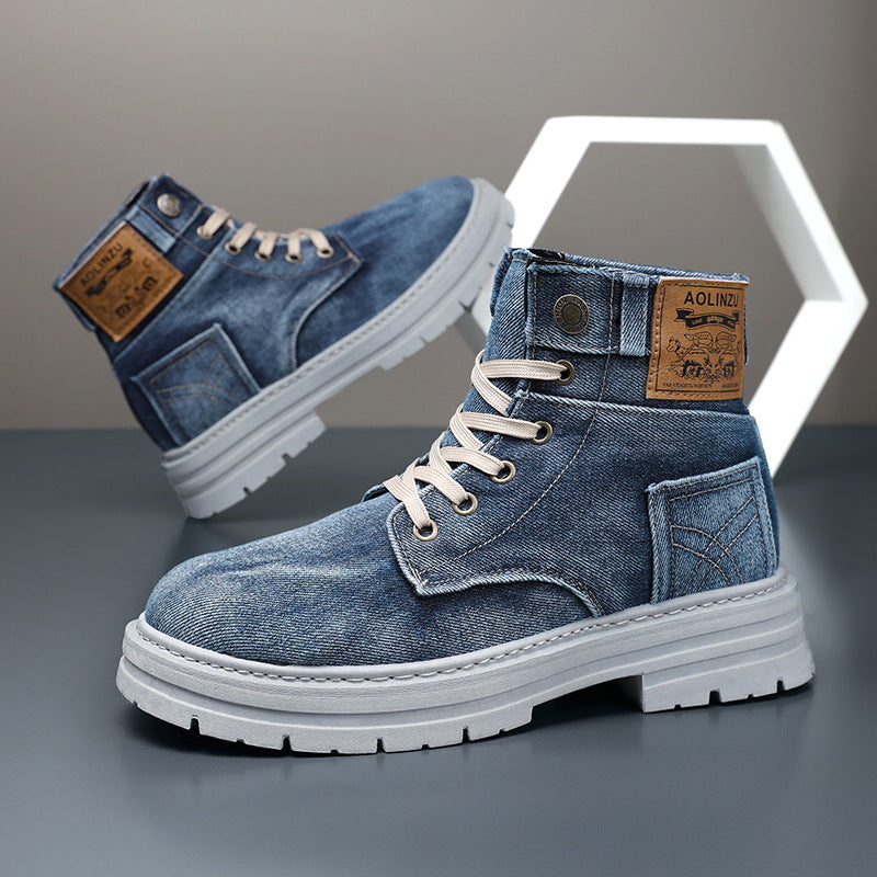 Chaussure de skateboard montante en jean décontractée