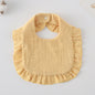Baby Bib Ruffled Cotton Printed Gauze Lace Bib