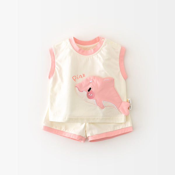 Kids' Shark-Print Vest Set