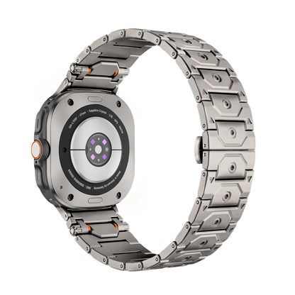 Butterfly Clasp Metallic Stainless Steel Strap