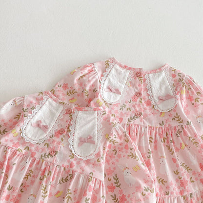 Baby Floral Onesie Rabbit Jumpsuit