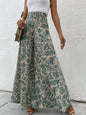 Fashionable Chiffon Floral Wide-leg Pants For Women