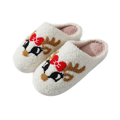 Chaussons de Noël Cerf Femme Intérieur Antidérapants